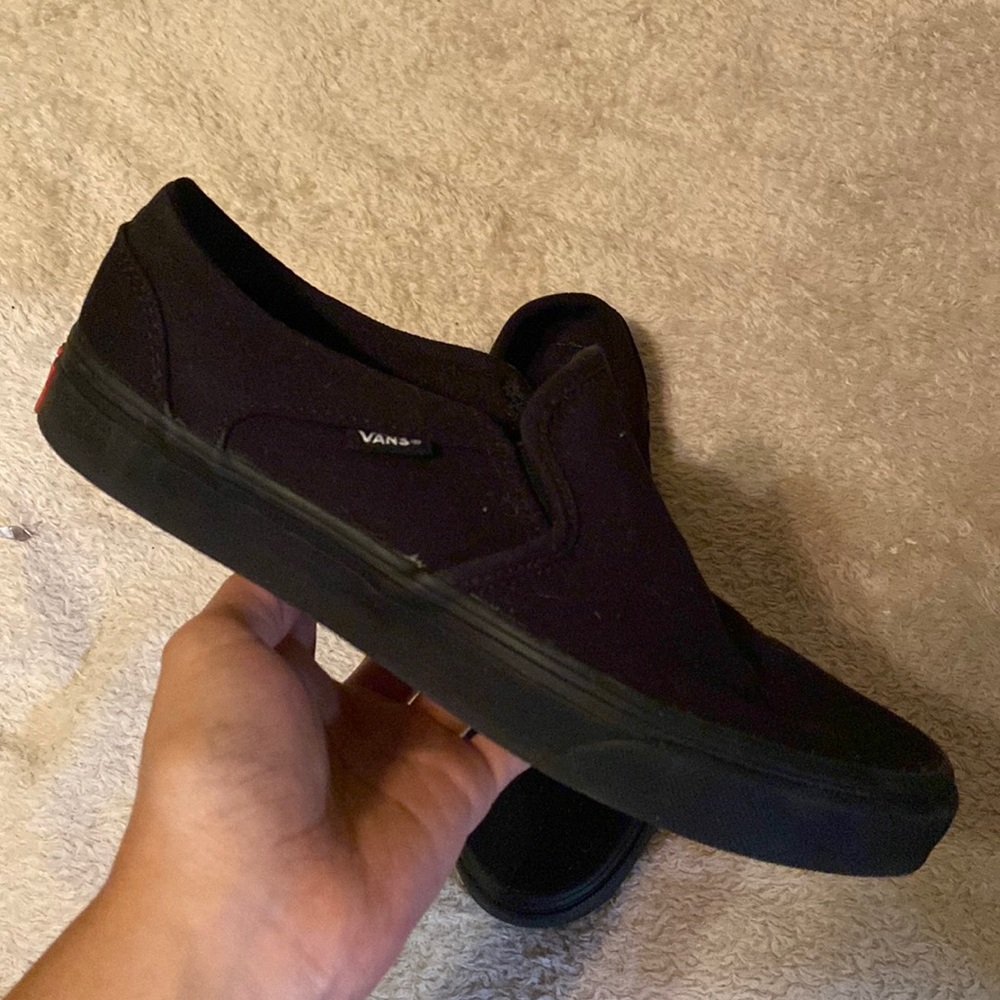 Womens Black Asher Vans- Size 8.5